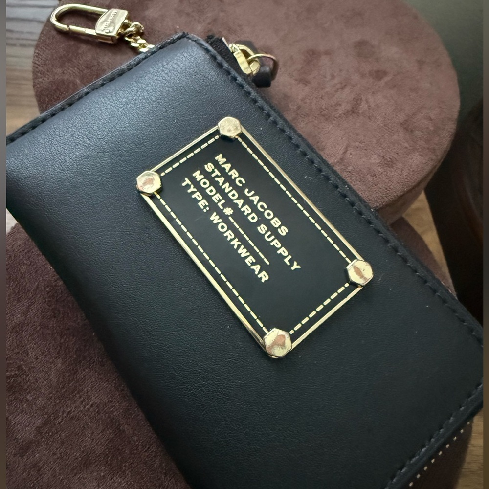 Marc Jacobs Black Wallet with Gold Details